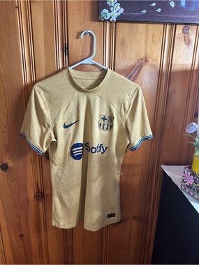 Nike Gold FC Barcelona Jersey with Navy Accents